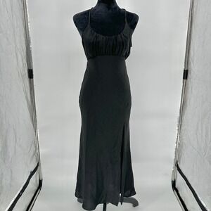 women's maxi wrap dress The Solenne Linen Wrap Maxi Dress